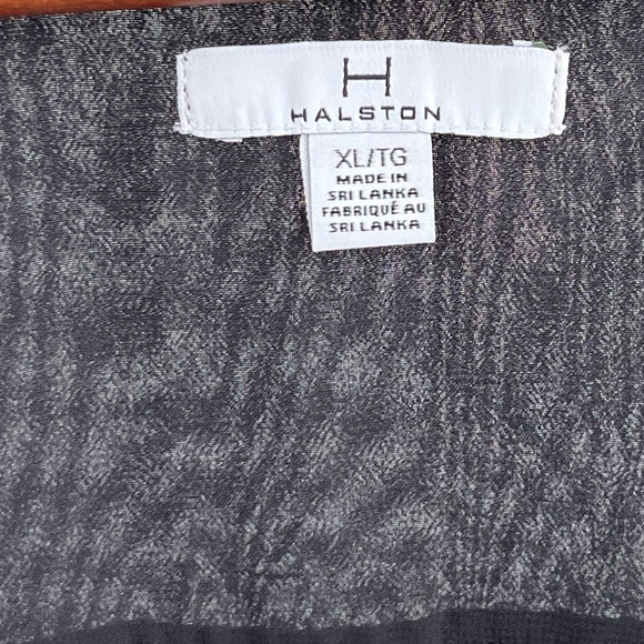 NWT H by Halston Black Tent-Style Ruffle-Front Midi Dress - Picture 2 of 4